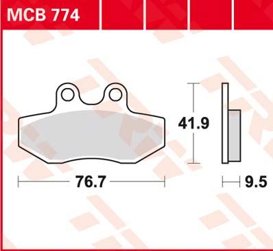 TRW Remblokken, en remschoenen voor de moto, MCB774 Allround organisch