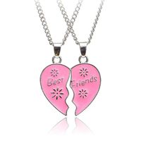 BFF Ketting LGT Jewels Best Friends Hartje Zilverkleurig Roze - thumbnail