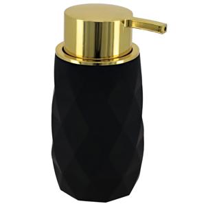 Zeeppompje/dispenser Diamond - zwart - kunststof - 6 x 15 cm