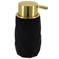 Zeeppompje/dispenser Diamond - zwart - kunststof - 6 x 15 cm