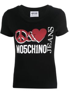 MOSCHINO JEANS graphic logo-print T-shirt - Noir