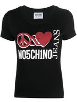 MOSCHINO JEANS graphic logo-print T-shirt - Noir - thumbnail