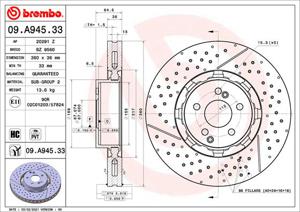 Brembo Remschijven 09.A945.33