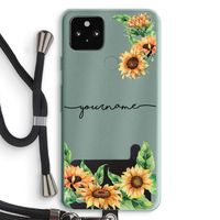 Zonnebloemen: Pixel 5a 5G Transparant Hoesje met koord