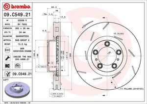 Remschijf BREMBO, Remschijftype: Gespleten, u.a. für Porsche