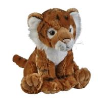 Ravensden Pluche tijger - knuffel tijger - bruin - 30 cm - wilde dieren knuffels