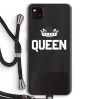 Queen zwart: Pixel 4a 5G Transparant Hoesje met koord