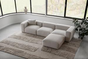 Layered - Vloerkleed Punja Bricks Wool Rug Sand Melange - 300x400 cm