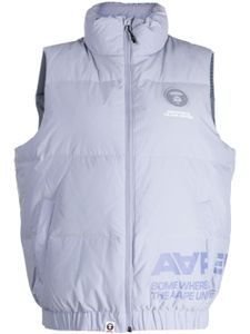 AAPE BY *A BATHING APE® gilet matelassé à logo imprimé - Violet