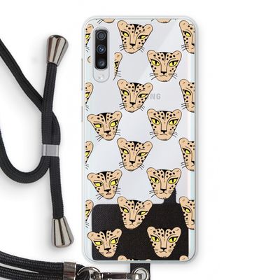 Tijger: Samsung Galaxy A70 Transparant Hoesje met koord