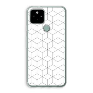 Zwart-witte kubussen: Google Pixel 5 Transparant Hoesje