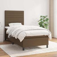 Boxspring met matras stof donkerbruin 90x200 cm Boxspring met matras stof donkerbruin 90x200 cm