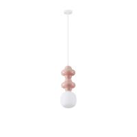 Lyora HanglampClio M roze keramiek met wit glas - 9009114