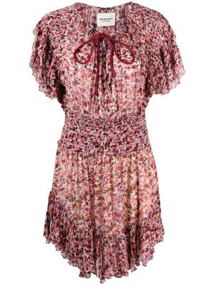 MARANT ÉTOILE robe Florise à imprimé abstrait - Rouge