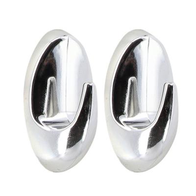 Plakhaakjes 2x stuks?- 3 x 3 x 5 cm - Zelfklevende ophang haakjes - kunststof - zilver - keuken