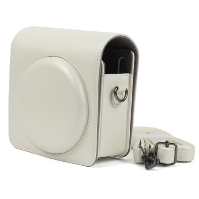 Parelwitte lustre PU leergeval tas voor FUJIFILM Instax SQUARE SQ6 camera met verstelbare schouderriem (wit)