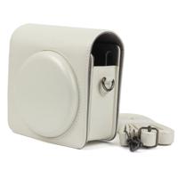 Parelwitte lustre PU leergeval tas voor FUJIFILM Instax SQUARE SQ6 camera met verstelbare schouderriem (wit)