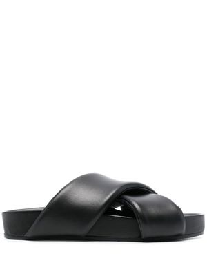 Jil Sander claquettes à brides croisées - Noir