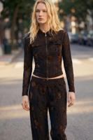 Shirt met oosterse rits - BROWN - S