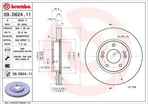 Remschijf BREMBO, Remschijftype: Binnen geventileerd, u.a. für Hyundai, KIA