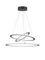 Trio Zwarte design plafondlamp Durban met 3 lichtringen 321910342 - thumbnail