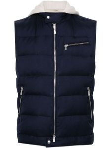 Eleventy gilet matelassé à capuche - Bleu