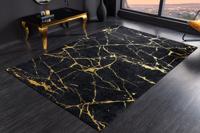 Design Tapijt MARBLE 240x160cm zwart goud marmerlook flatweave - 43724