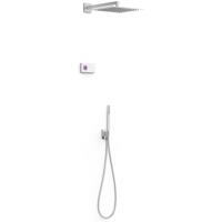 Regendouche set electronisch Tres Shower technology | Inbouw | Thermostaatkraan | 2-weg | Vierkant | Chroom