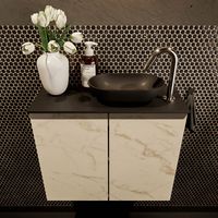 Mondiaz Fowy toiletmeubel 60cm Carrara met blad en waskom urban rechts 1 kraangat