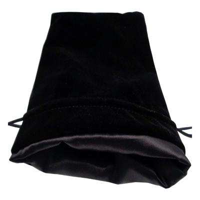 FanRoll Dice Bag Velvet Black with Black Satin Large