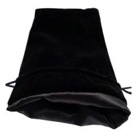 FanRoll Dice Bag Velvet Black with Black Satin Large