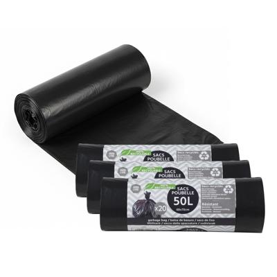 Basic Afvalzakken - vuilniszakken - 80x stuks - van 50 liter - zwart kunststof - 68 x 70 cm