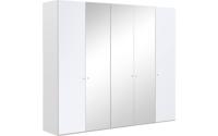 Goossens Kledingkast Easy Storage Ddk, Kledingkast 253 cm breed, 220 cm hoog, 2x glas draaideur en 3x spiegel draaideur midden