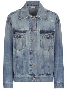 Dolce & Gabbana logo-patch cotton denim jacket - Bleu