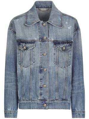 Dolce & Gabbana veste en jean à patch logo - Bleu