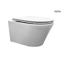Wiesbaden Vesta Wandcloset met Flatline Toiletzitting - Softclose en Quick Release - Glans Wit