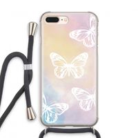 White butterfly: iPhone 7 PLUS Transparant Hoesje met koord
