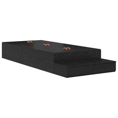 Opbergbedframe Zwart eiken 236.5 x 80 x 31.5 cm Bewerkt hout