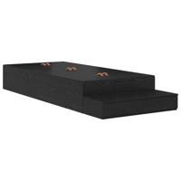 Opbergbedframe Zwart eiken 236.5 x 80 x 31.5 cm Bewerkt hout