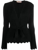 TWINSET cardigan nervuré à bords festonnés - Noir