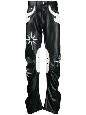 KUSIKOHC pantalon droit Flower Rider - Noir