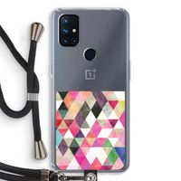 Gekleurde driehoekjes: OnePlus Nord N10 5G Transparant Hoesje met koord