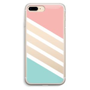 Strepen pastel: iPhone 7 Plus Transparant Hoesje