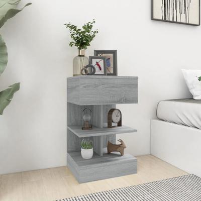 Nachtkastjes 2 st 40x35x65 cm bewerkt hout grijs sonoma eiken