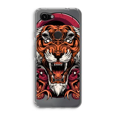 Tiger and Rattlesnakes: Google Pixel 3a Transparant Hoesje