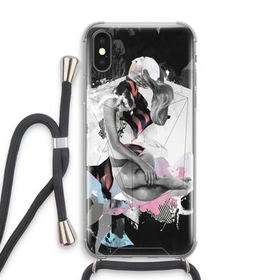 Camouflage de sommeil: iPhone X Transparant Hoesje met koord