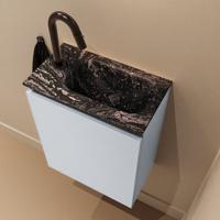 Toiletmeubel Mondiaz Ture Dlux | 40 cm | Meubelkleur Clay | Eden wastafel Lava Rechts | 1 kraangat