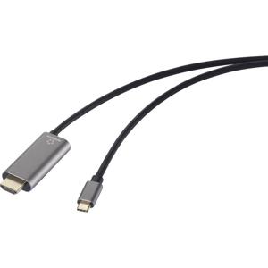 Renkforce RF-6409792 USB-C-kabel USB 3.2 Gen 2 (USB 3.1) Stekkerkabel USB-C stekker 1.50 m Aluminium-grijs PVC-mantel