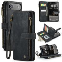 Caseme iPhone 17 Air PU leren hoesje - portemonnee - Zwart
