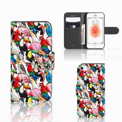 Apple iPhone 5 | 5s | SE | Telefoonhoesje | Met pasjeshouder | Birds